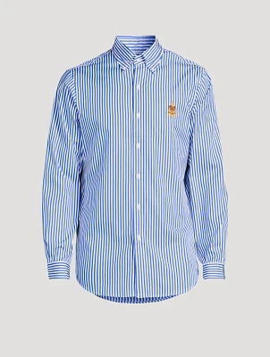 Classic Fit Crest Striped Poplin Shirt