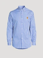 Classic Fit Crest Striped Poplin Shirt