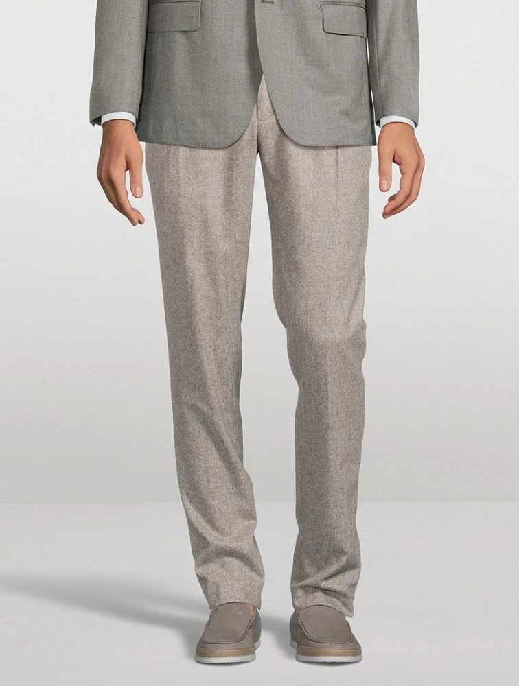 Wool Flannel Tailored Trousers