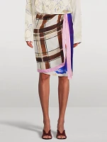 Knee-Length Wrap Scarf Skirt With Knotted Closure