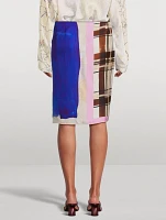 Knee-Length Wrap Scarf Skirt With Knotted Closure