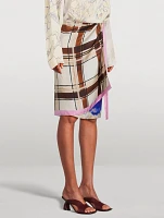 Knee-Length Wrap Scarf Skirt With Knotted Closure