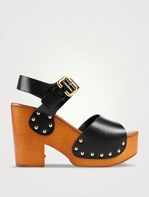 Jeannette Leather Clog Sandals