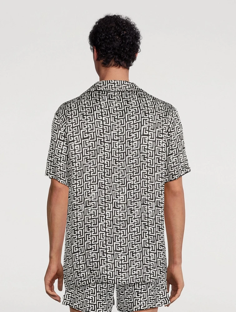Monogram Print Pyjama Shirt