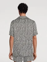 Monogram Print Pyjama Shirt