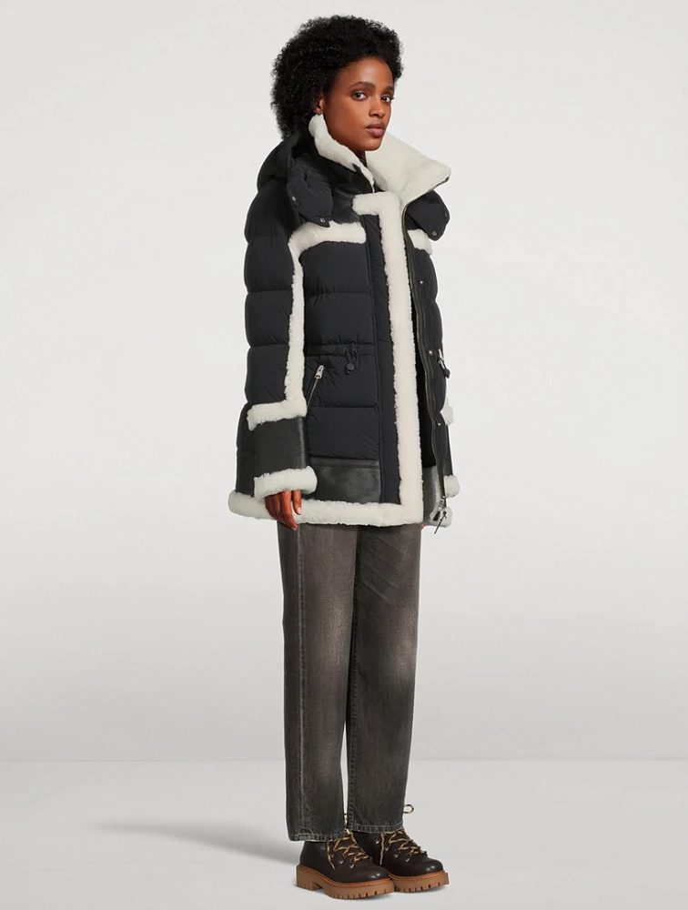 Lilibeth Shearling-Trimmed Down Jacket