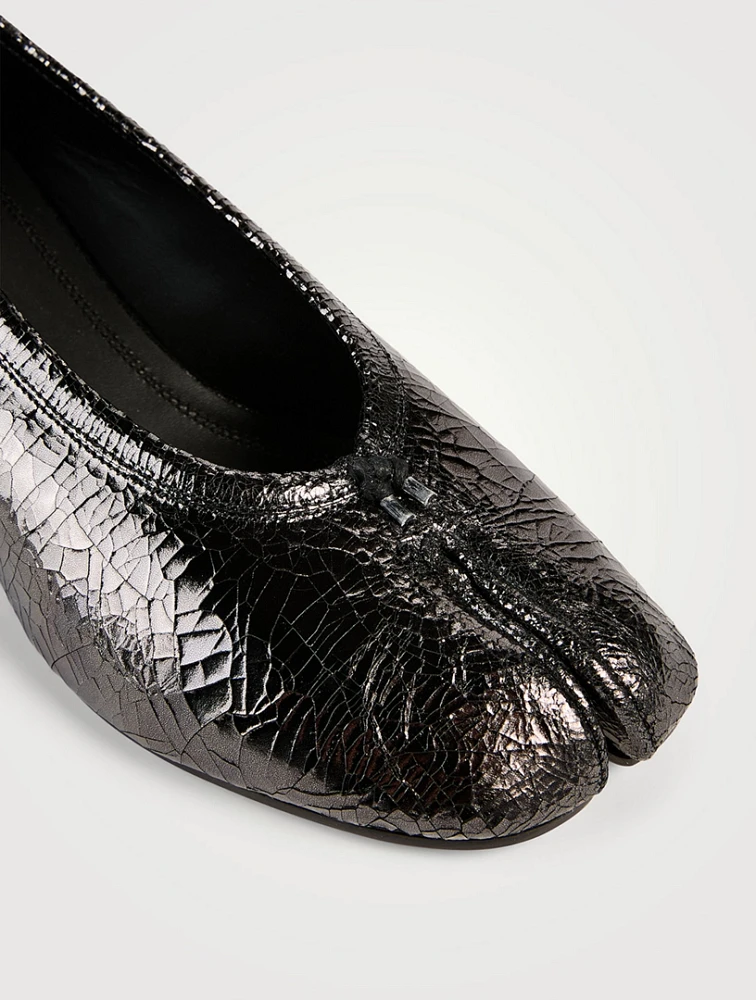 Tabi Broken Mirror Leather Ballet Pumps
