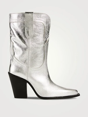 Helga Metallic Leather Western Boots