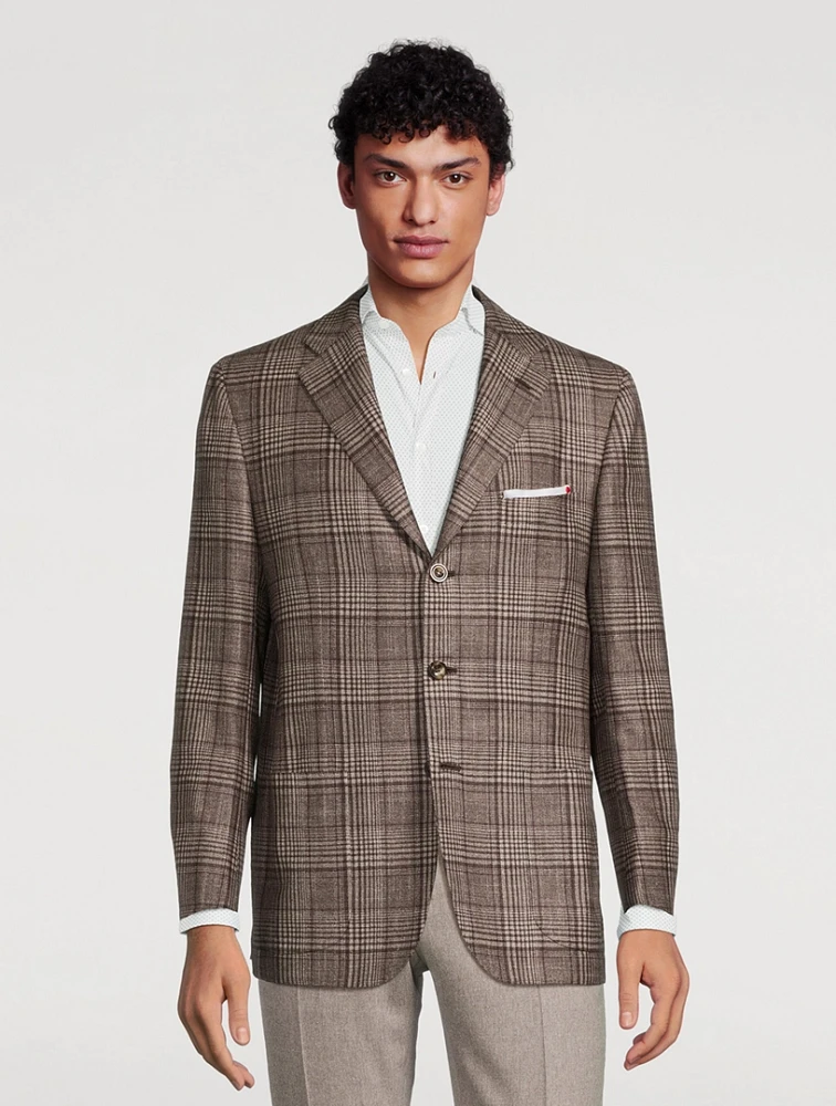 Blazer Jacket Windowpane Print