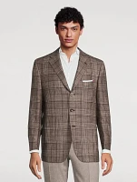 Blazer Jacket Windowpane Print