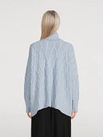 Trellis Cable-Knit Cashmere Turtleneck Sweater