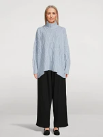 Trellis Cable-Knit Cashmere Turtleneck Sweater