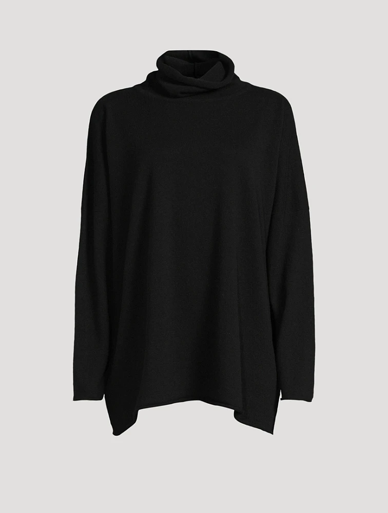 Scrunch-Neck Cashmere Sweater