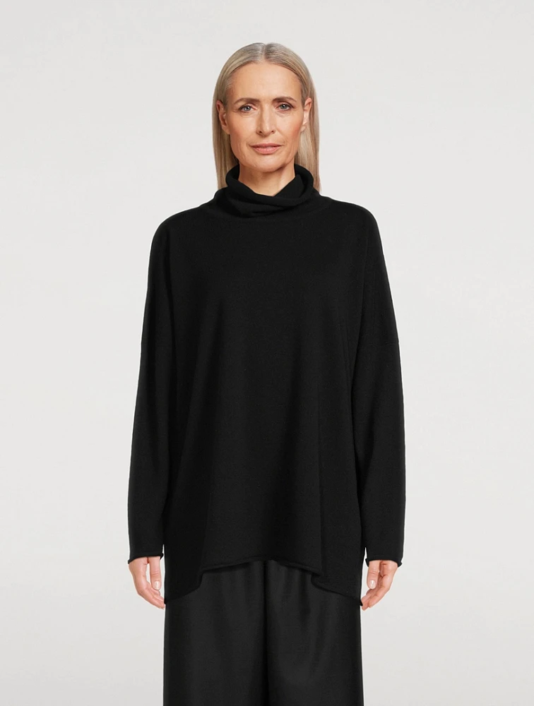 Scrunch-Neck Cashmere Sweater