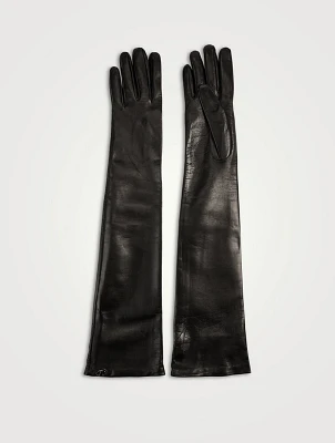 VLogo Leather Opera Gloves