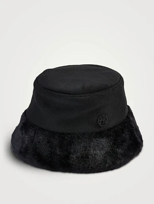Faux Fur Brim Bucket Hat