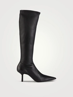 Nosa Leather Knee-High Sock Boots