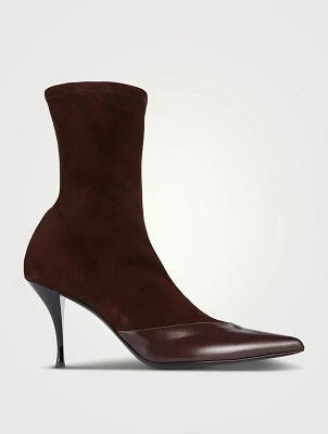 Vega Leather And Suede Sock Boots