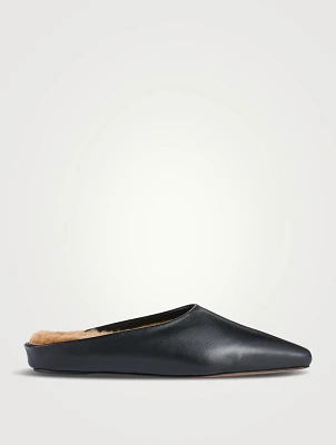 Alba Shearling-Lined Leather Mules