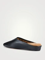 Alba Shearling-Lined Leather Mules