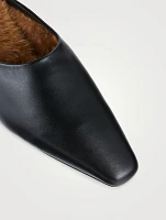 Alba Shearling-Lined Leather Mules