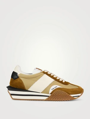James Suede And Technical Fabric Sneakers
