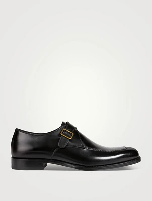 Burnished Leather Monk Strap Shoes