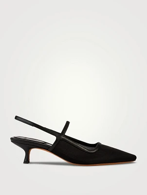 Venice Mesh And Leather Slingback Pumps