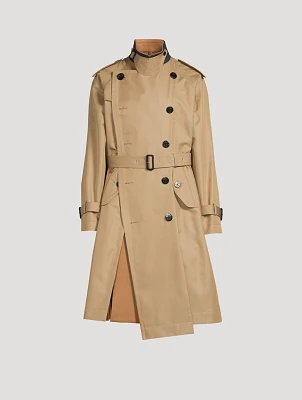 Cotton Gabardine x Wool Melton Coat