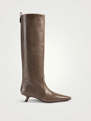 Leather Knee-High Boots