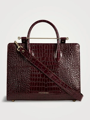 The Midi Strathberry Croc-Embossed Leather Tote Bag