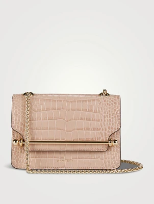 Mini East/West Croc-Embossed Leather Shoulder Bag