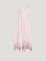 Lace-Trimmed Cotton Dress