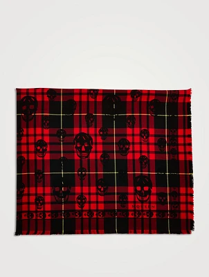 Tartan Skull Wool Scarf