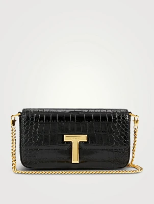 Mini Wallis Croc-Embossed Leather Shoulder Bag