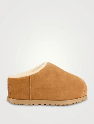 Pumped Suede Platform Slides