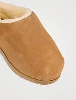 Pumped Suede Platform Slides