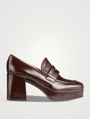 Rouen Leather Platform Penny Loafers