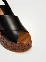 Maxime Leather Platform Wedge Slingback Sandals