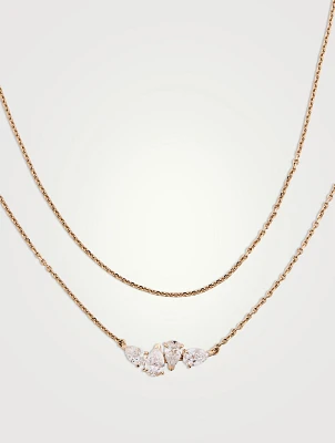 Serti Sur Vide Rose Gold Layered Necklace With Diamonds