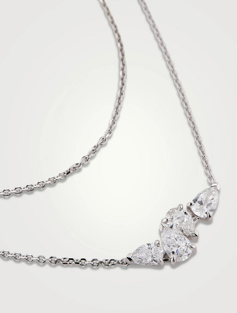 Serti Sur Vide White Gold Layered Necklace With Diamonds