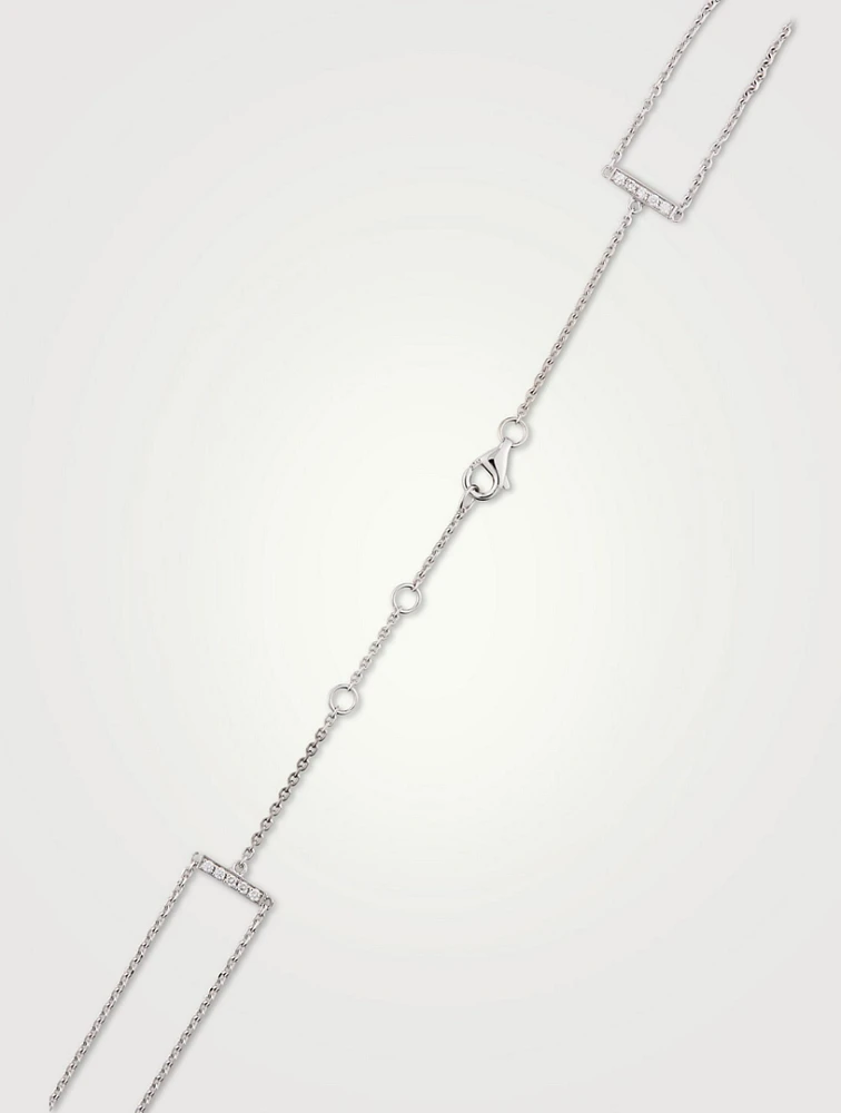 Serti Sur Vide White Gold Layered Necklace With Diamonds