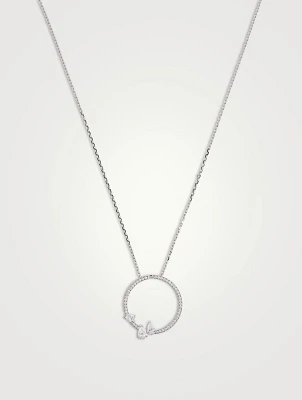 Serti Sur Vide White Gold Pendant Necklace With Diamonds