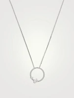 Serti Sur Vide White Gold Pendant Necklace With Diamonds