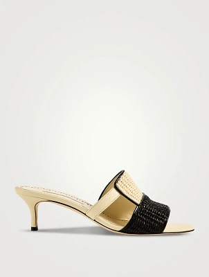 Fabiolamu Raffia And Leather Mules