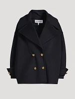 Pebble Double-Breasted Peacoat