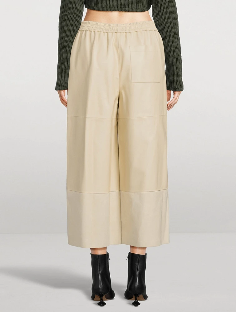 Leather Wide-Leg Trousers