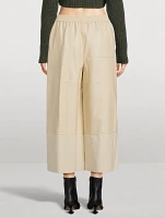 Leather Wide-Leg Trousers