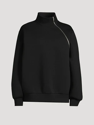 Zip Collar Oversized Sweatshirt