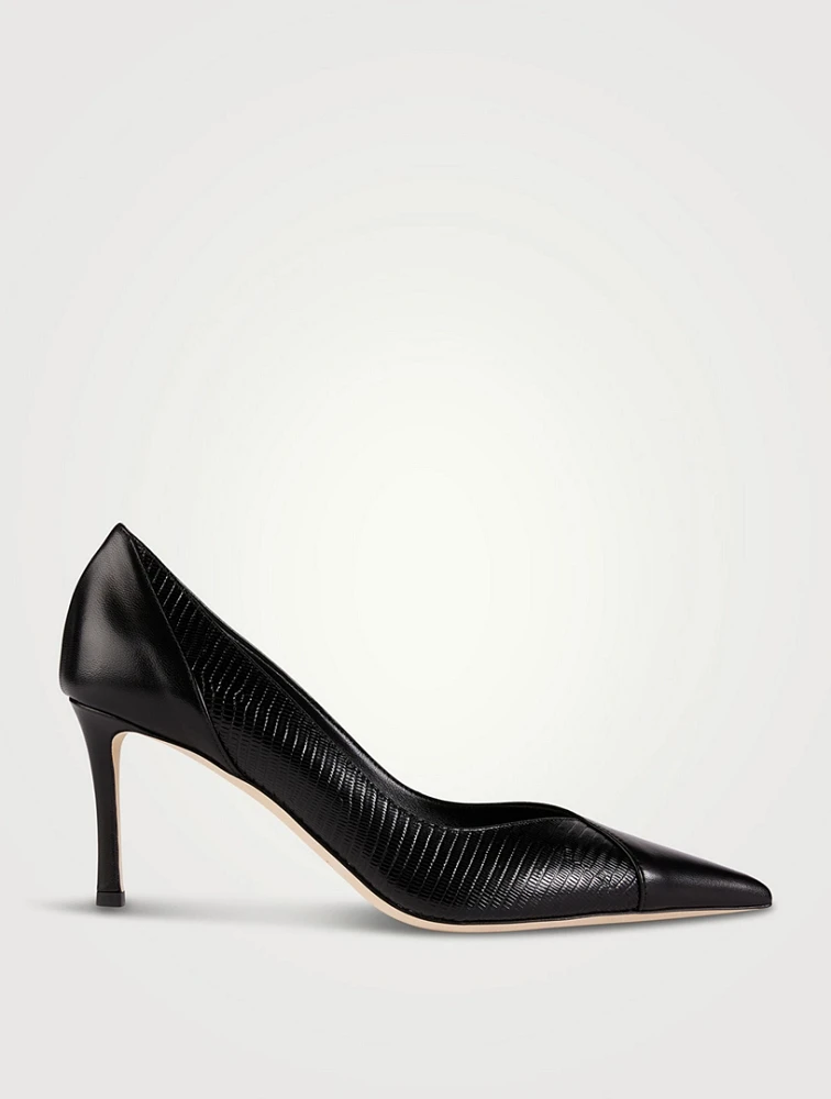 Cass Embossed Leather Pumps